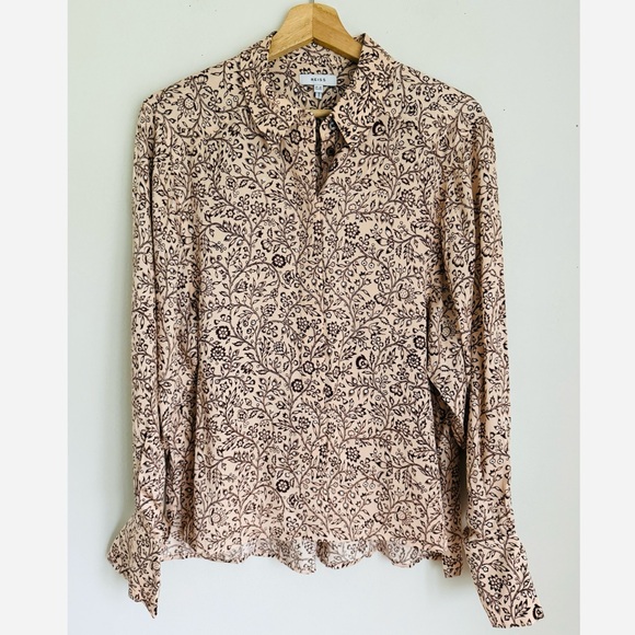 Reiss Ema Paisley Printed Button Down Trip Shirt in Pink - Picture 7 of 12